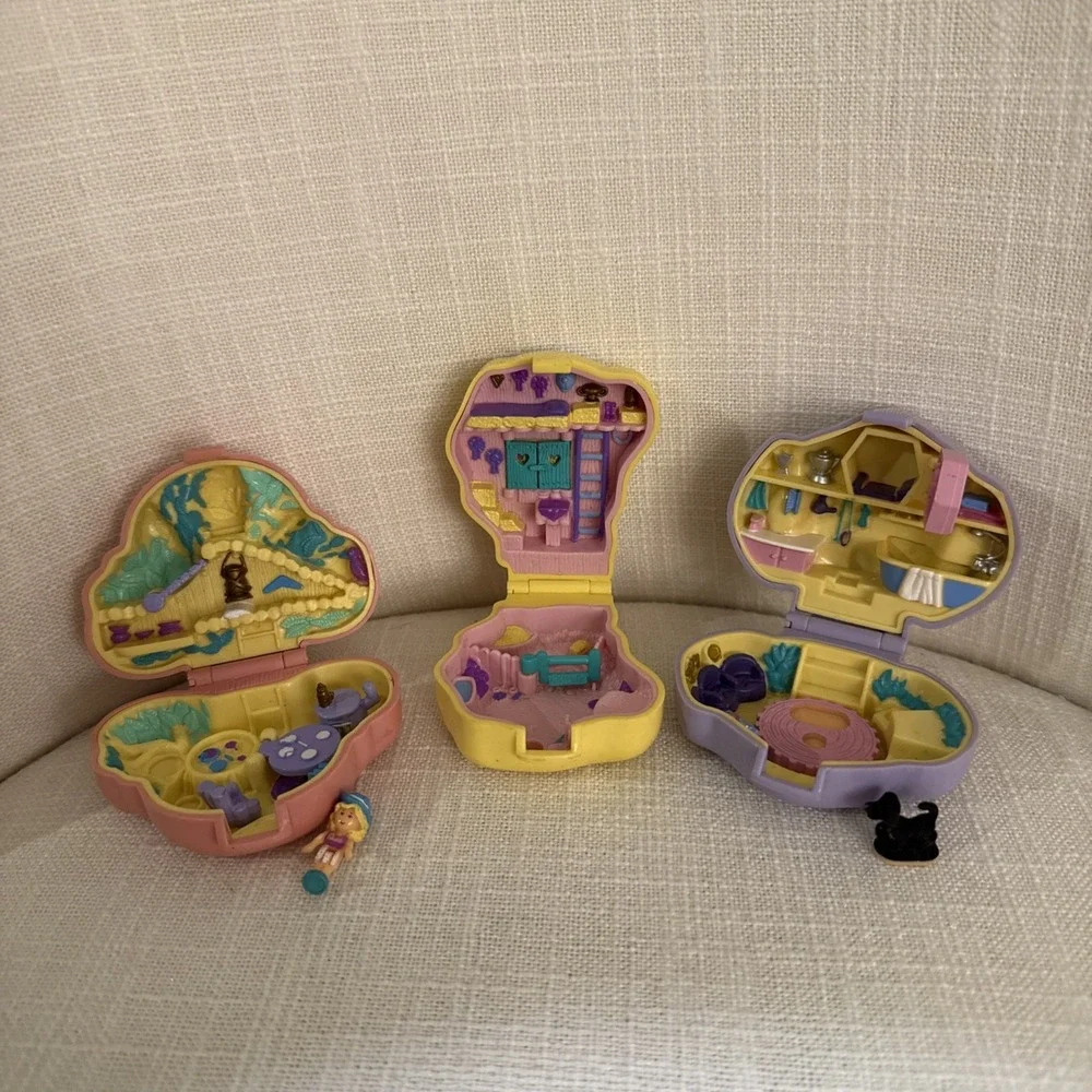 VTG 1994 Polly Pocket Pony Ridin', Dog Show,‎ Koala Picnic Pet Parade Compacts